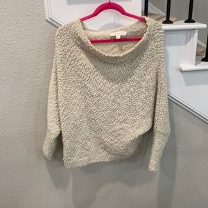 Off the shoulder slouchy sweater